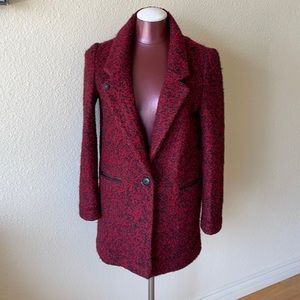 Maison Scotch Red Wool Blend Coat size Small